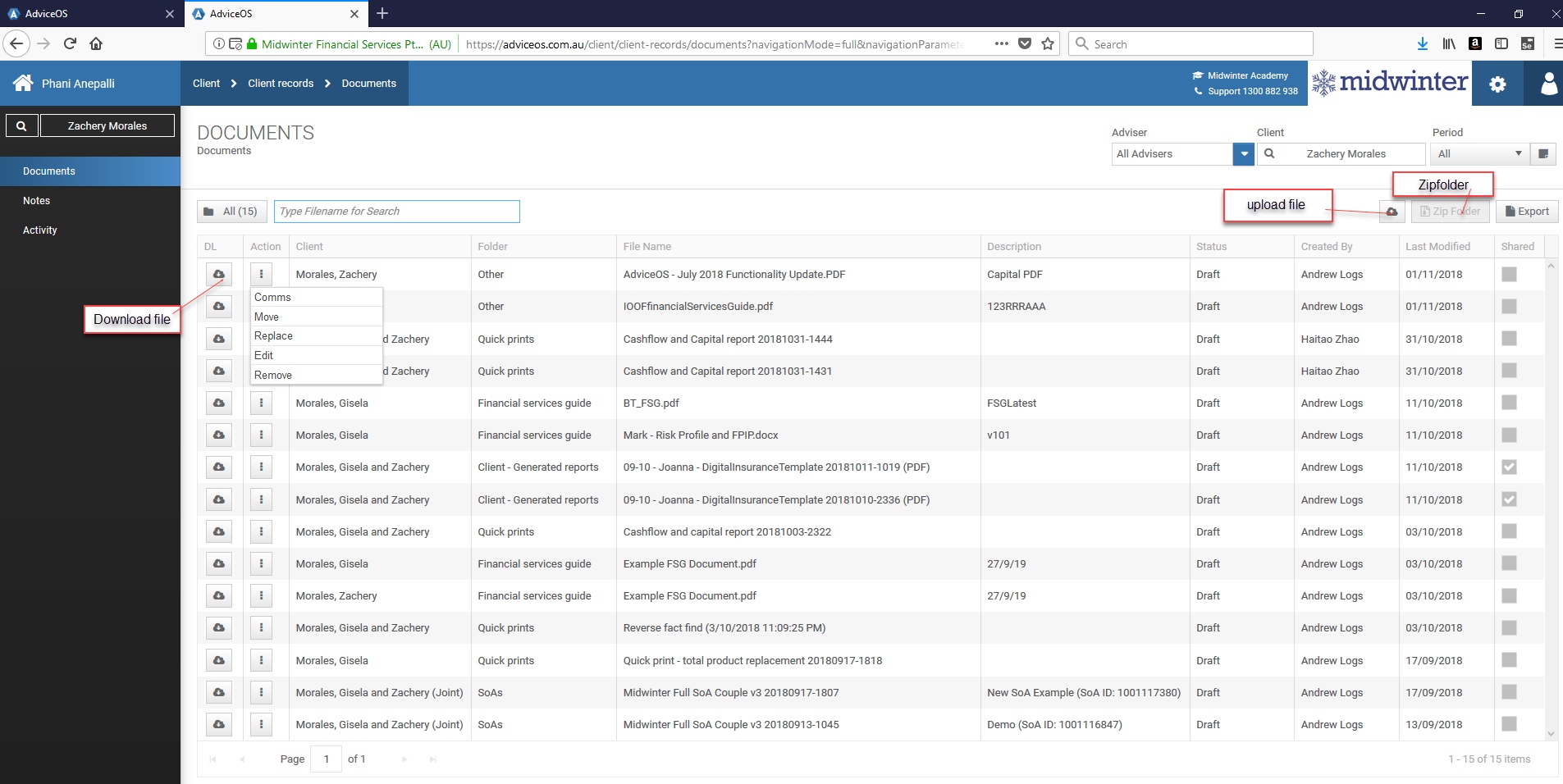 PA_HTML_client records_documents